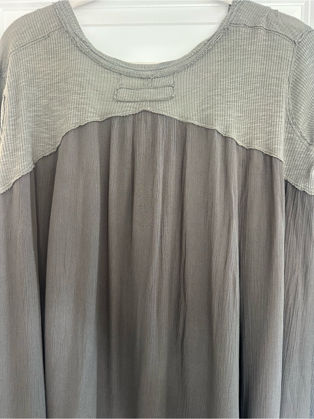 NWT XS Free People - We The Free - Green Ribbed Layered Tunic - Picture 5 of 6